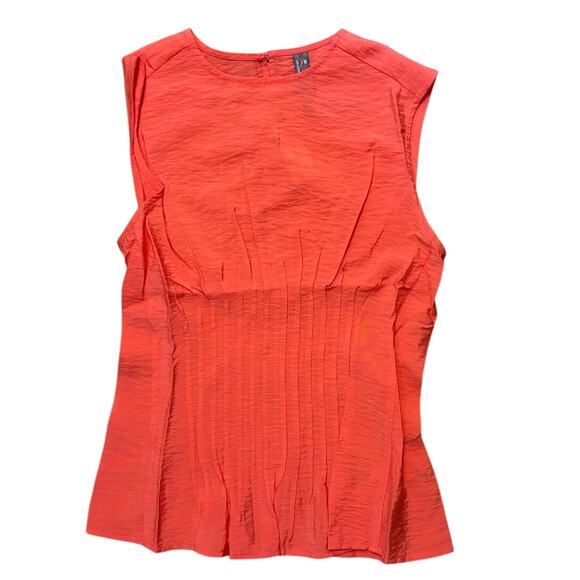 NWT Anthropologie Pleated Waist Blouse Tank In Coral Size XXS - Picture 1 of 6